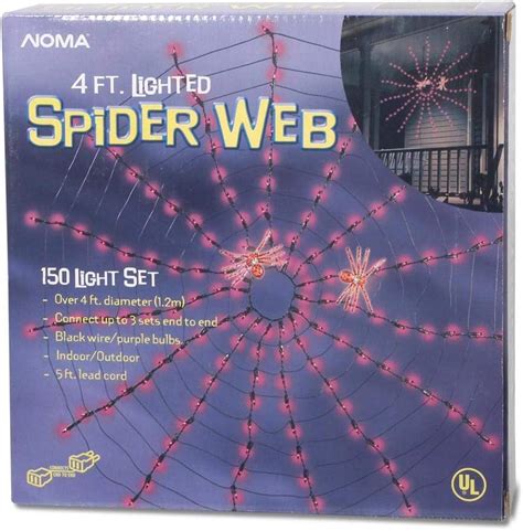 Darice 150-Light Halloween Spider Web, 4-Feet