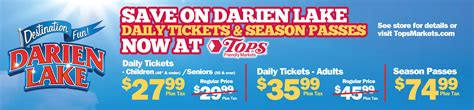 Darien lake specialty rate tickets. Passes starting at $69/ea 2024 Passes Buy a Diamond Pass for the very best experience with the exclusive perks and access to all Six Flags parks. View Pass Options Western New York’s Premier Family Getaway From cabins to hotel rooms, choose how you want to spend your getaway at Six Flags Darien Lake. Book Lodging More Inside the Park Parking 