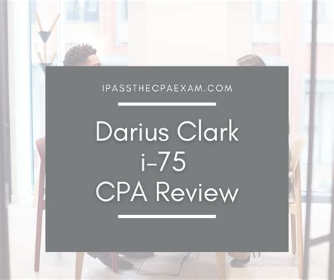 We're gathering CPA Exam Club member feedback, advice and commiseration, please feel free to chime in! You are not alone!First try 57 on FAR, second try PASSED w/ 81! ... Darius Clark's i-75 CPA Review 🌟 Use code "club" for 12% off for CPA Exam Club Members 🌟 Set up your Braincert account to enroll with Darius and get …. 