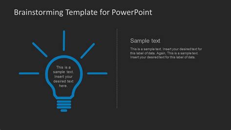 Dark Brainstorming PowerPoint Template SlideModel