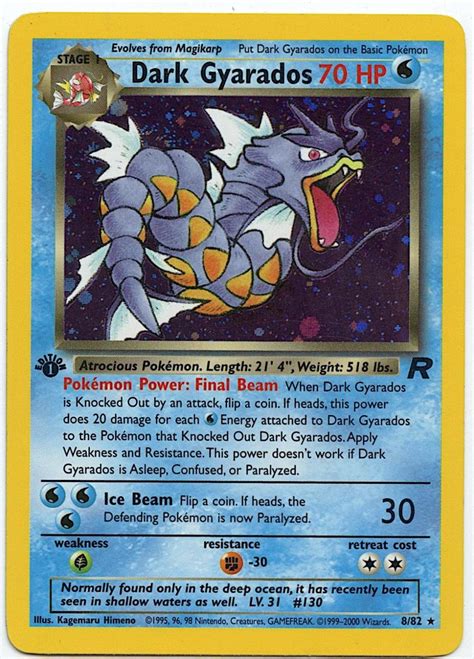 Dark Gyrados Pokemon TCG 1s Edition Holo Ultra Rare Team …