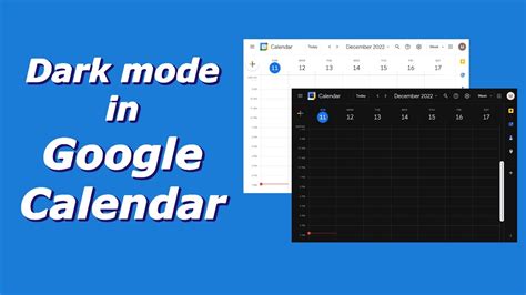 Dark Mode For Google Calendar