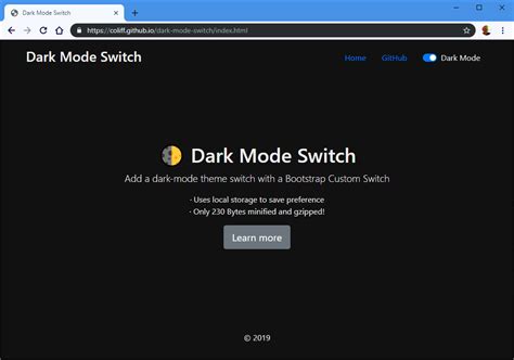 Dark Mode Switch for Bootstrap 4 Christian Oliff