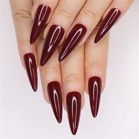 Black and red stiletto nails. INSTAGRAM: https