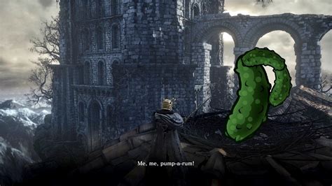Dark souls 3 pickle pee. Even though the majority of those items are obtainable in the game world, you can also get some unique items from the Pickle Pee and Pump-a-Rum crows in Dark Souls 3. For instance, you can obtain the Armor of the Sun set from the Crow’s nest by sacrificing your Siegbräu, Homeward Bone, Seed of a Giant Tree, Lightning Urn and your Mendicant ... 