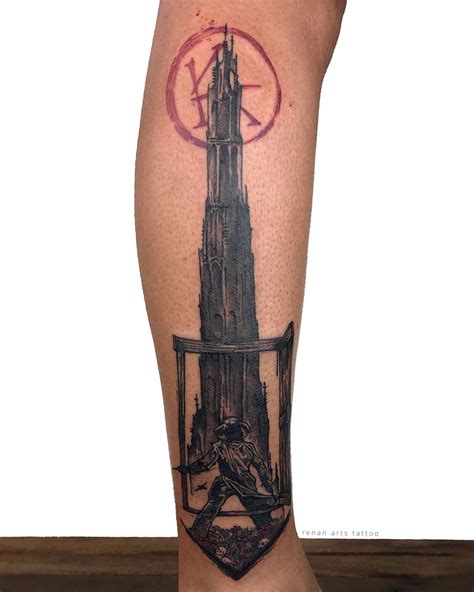 A collection of 351 pins featuring various designs of the Dark Tower series by Stephen King, a fantasy saga of the battle between the Gunslinger and the Man in Black. Find inspiration for tattoos, posters, canvas prints and more related to the Dark Tower characters, themes and scenes.. 