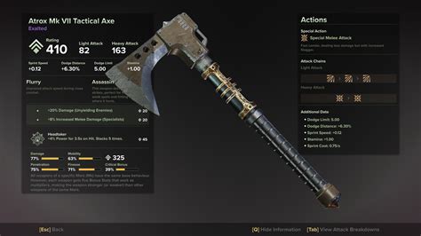 Weapons Found On. Bloodletter. (Dependant on weapon) 10-16, 11-14, or 3-6 Bleed Stacks. X Bleed Stacks from Special Attacks. Orestes Mk IV Assault Chainaxe, Cadia Mk IV Assault Chainsword, Tigrus .... 