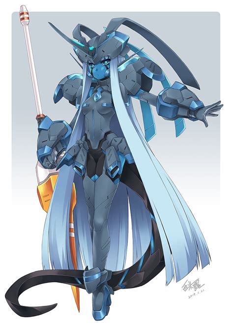 Delphinium (デルフィニウム, Derufiniumu) is a FRANXX from Thirteenth Plantation piloted by Ichigo and Goro. It is the leader of the FRANXX platoon of Thirteen Plantation. Delphinium has light blue eyes, with pinkish-red hair that covers her right eye, which is a reference to the straight razor-cut hair that covers Ichigo's right eye. Delphinium has three deep blue fins on the top of its ... 