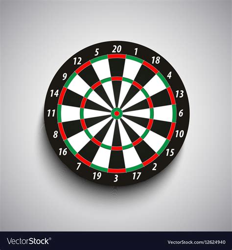 Dart board with green and red fields template Vector Image