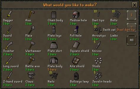 Now that you have the necessary tools and materials, here’s how to craft dart tips in OSRS: Smelting Bars: Go to a furnace and smelt the bars you’ve obtained from ore. This step converts your ore into usable dart tip materials. Crafting Dart Tips: With your dart tip molds and smelted bars in your inventory, use the bar on a furnace.. 