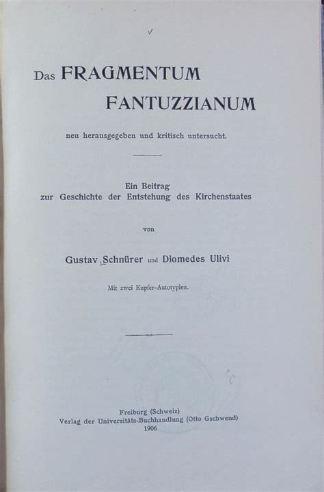 Das fragmentum fantuzzianum neu herausgegeben und kritisch untersucht. - Introducción al control de procesos manual de solución romagnoli.
