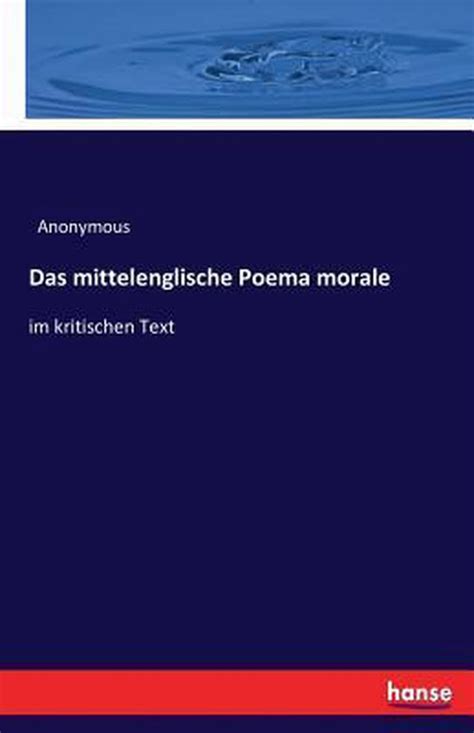 Das mittelenglische poema morale im kritischen text. - Solution manual introduction ordinary differential equations.