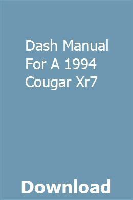Dash manual for a 1994 cougar xr7. - Essai de réconciliation entre la matière inanimée, la matière vivante et la société des hommes.