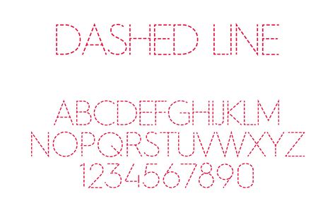 Dashed Line Font Fonts Creative Market