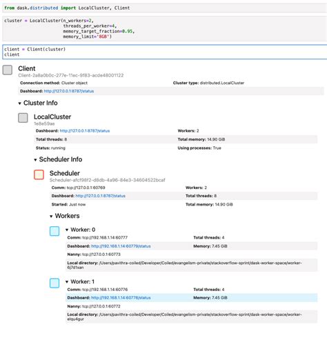 Dask client memory limit.  Oct 4, 2021 · The link you posted says expl...