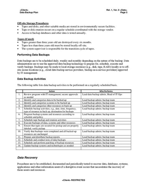 Data Backup and Recovery Policy 2 Free Templates in PDF, Word, Excel