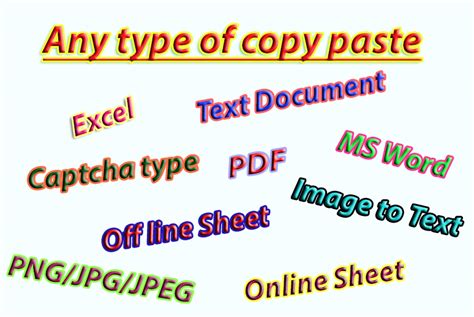 Data Entry MS Word MS excel Copy Writing Copy Paste for 5 SEOClerks