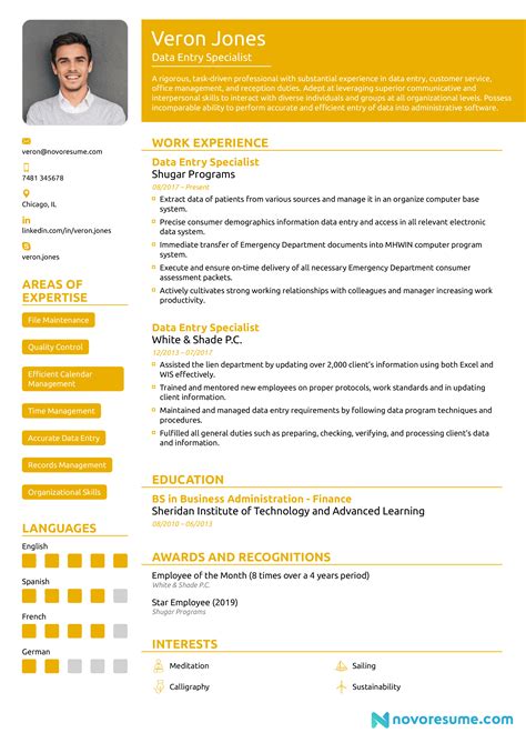 Data Entry Resume