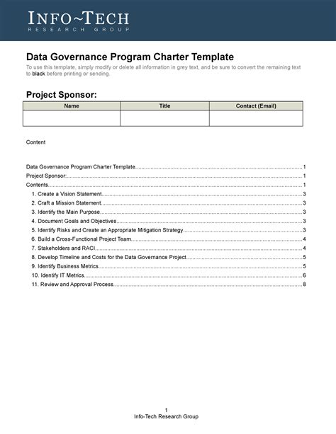 Data Governance Program Charter Template Studocu