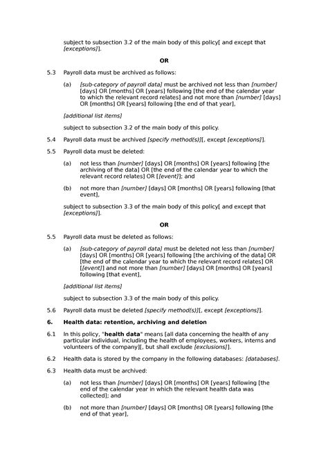 Data Handling Policy Template Master of Documents