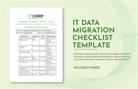 Data Migration Plan Template Fresh Snap Server Migration Checklist