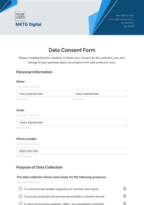 Data Protection Consent Form Template Free Form Template Ideas