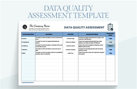Data Quality Assessment Report Template Best Layout Templates