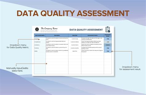 Data Quality Assessment Template in Excel, Google Sheets Download