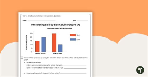 Data Representation and Interpretation Worksheets - Year 6