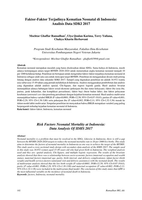 Data Sdki: FAKTOR-FAKTOR PENYEBAB KEMATIAN NEONATAL DI INDONESIA (PDF) FAKTOR-FAKTOR PENYEBAB KEMATIAN NEONATAL DI INDONESIA image 1