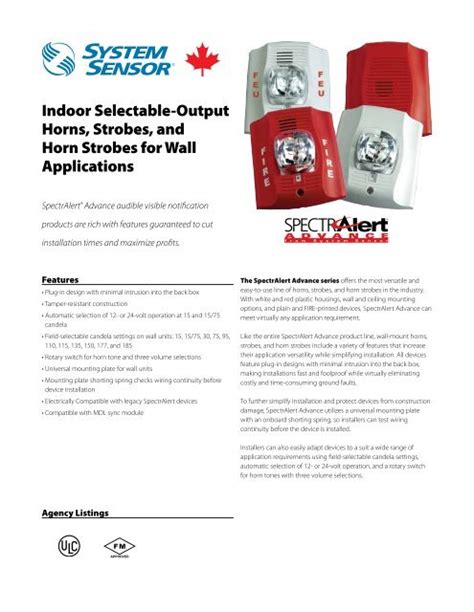 Data Sheet System Sensor