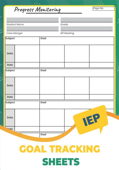 Data Sheets for Tracking IEP Goals Teacher data, Iep, Special education data