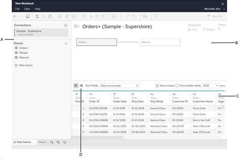 Data Source Page Tableau