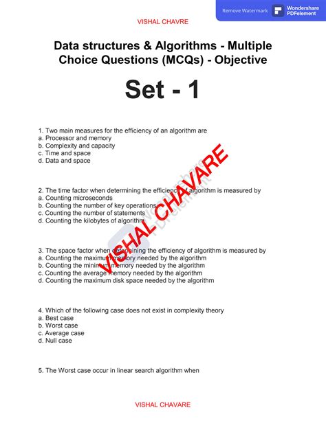 Data Structures Algorithms Multiple Choice Questions