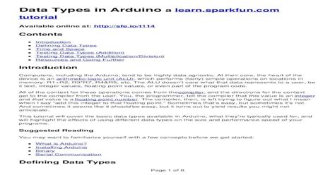 Data Types in Arduino - SparkFun Learn