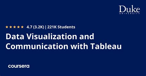 Data Visualization and Communication with Tableau - Coursera