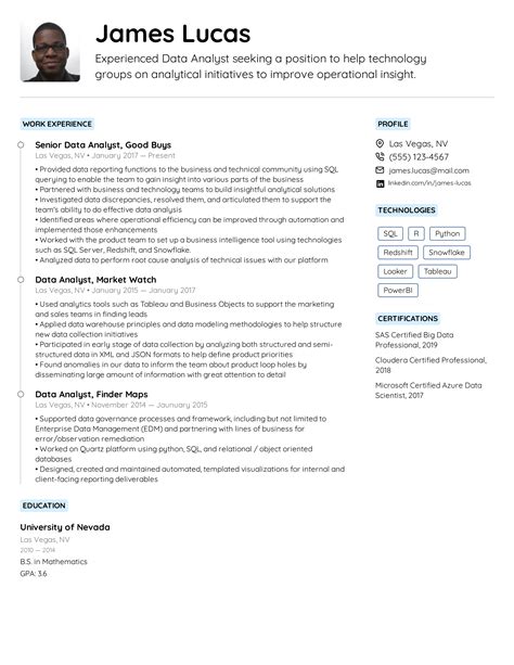 Data analyst curriculum vitae. Feb 14, 2024 ... Looking for a data analyst resume sample? Here's a sample data analyst resume sample we recently produced that you can use and download for ... 