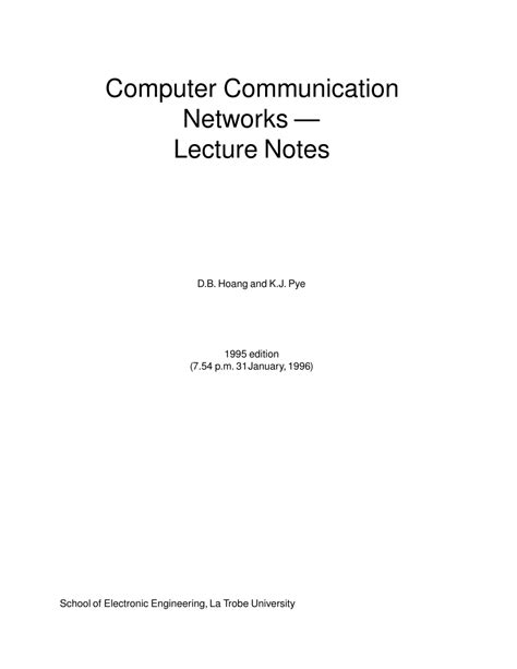 Data communication and computer networks lecture notes pdf.  A full Data and Digital O...