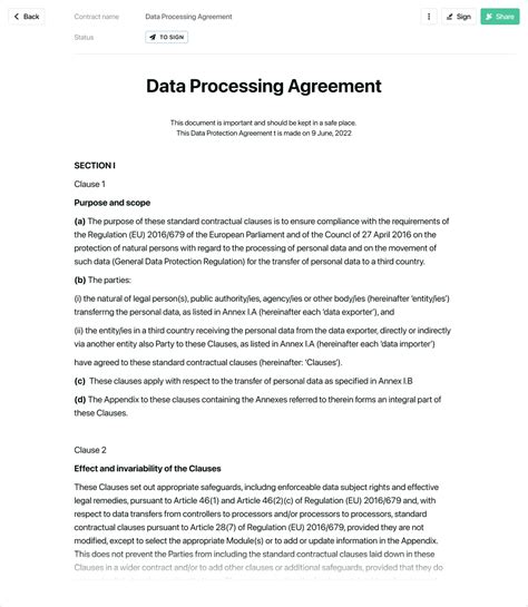 Data processing agreement. the nature and purpose of the processing; the type of personal data and categories of data subject; and. the controller’s obligations and rights. Contracts must also include specific terms or clauses regarding: processing only on the controller’s documented instructions; the duty of confidence; appropriate security measures; using sub ... 