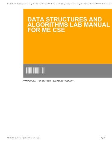 Data structures and algorithms lab manual for me cse. - Verkehrswege der argolis: rekonstruktion und historische bedeutung,   1 cd-rom.