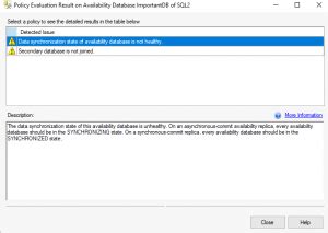 Data synchronization state of some availability database is ... - GitHub