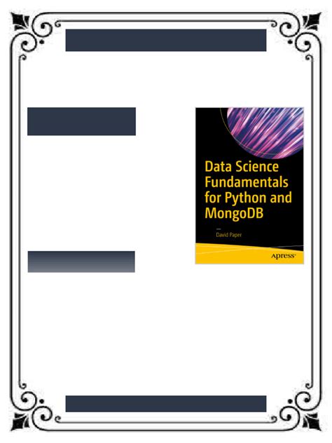 Read Online Data Science Fundamentals For Python And Mongodb By David Paper