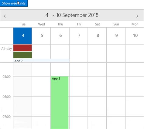 DataGrid and Calendar MultiDay View Improvements in Telerik UI for UWP