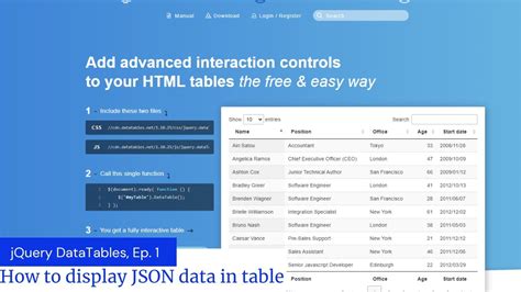 DataTables example - Ajax Function