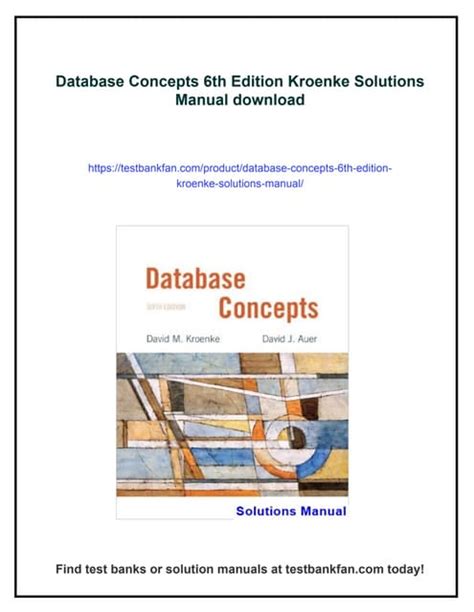 Database Concepts Kroenke 6th Edition Solutions