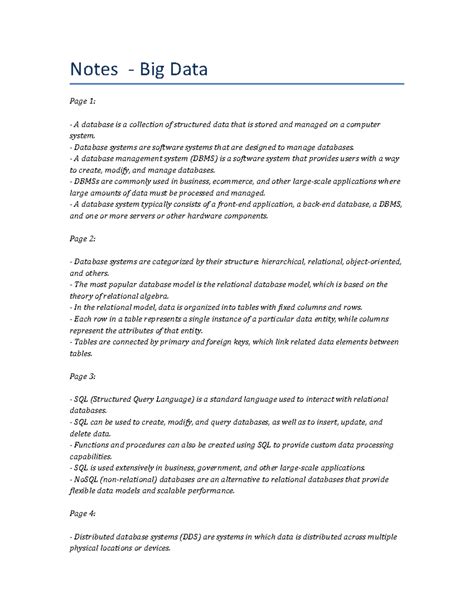 Database lecture notes pdf.  Database = a structured collection of data accessed and uti...