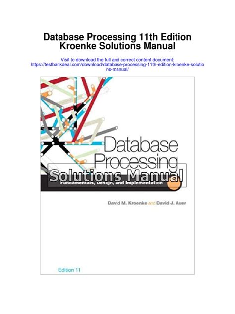 Database processing kroenke 11th edition solutions manual. - Pelo colorido, para além do cinzento.
