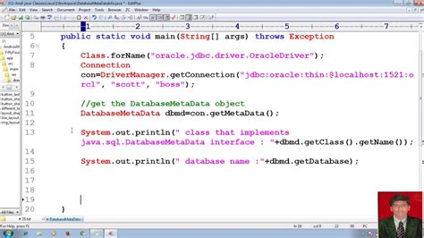 Databasemetadata java 17. *; /** * This program shows an example of reading database met...