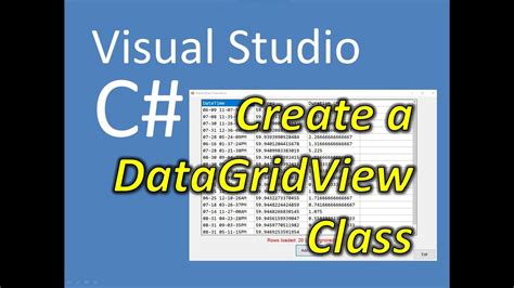 Datagridview datasource array.  Creating a Class First step is to create a cla...