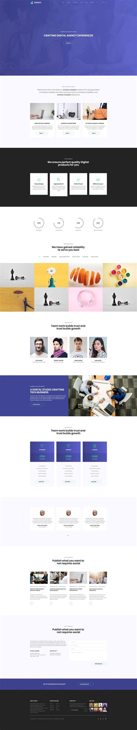 Datarc Free responsive HTML5 Bootstrap Portfolio template